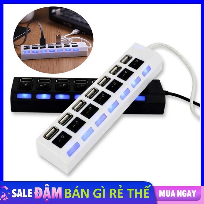 Bộ Chia Cổng USB, USB Hub 7 Port Có Công Tắc