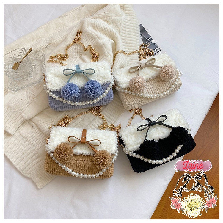Set túi tự đan POm PoM nhiều màu đơn giản dễ làm (có hướng dẫn)