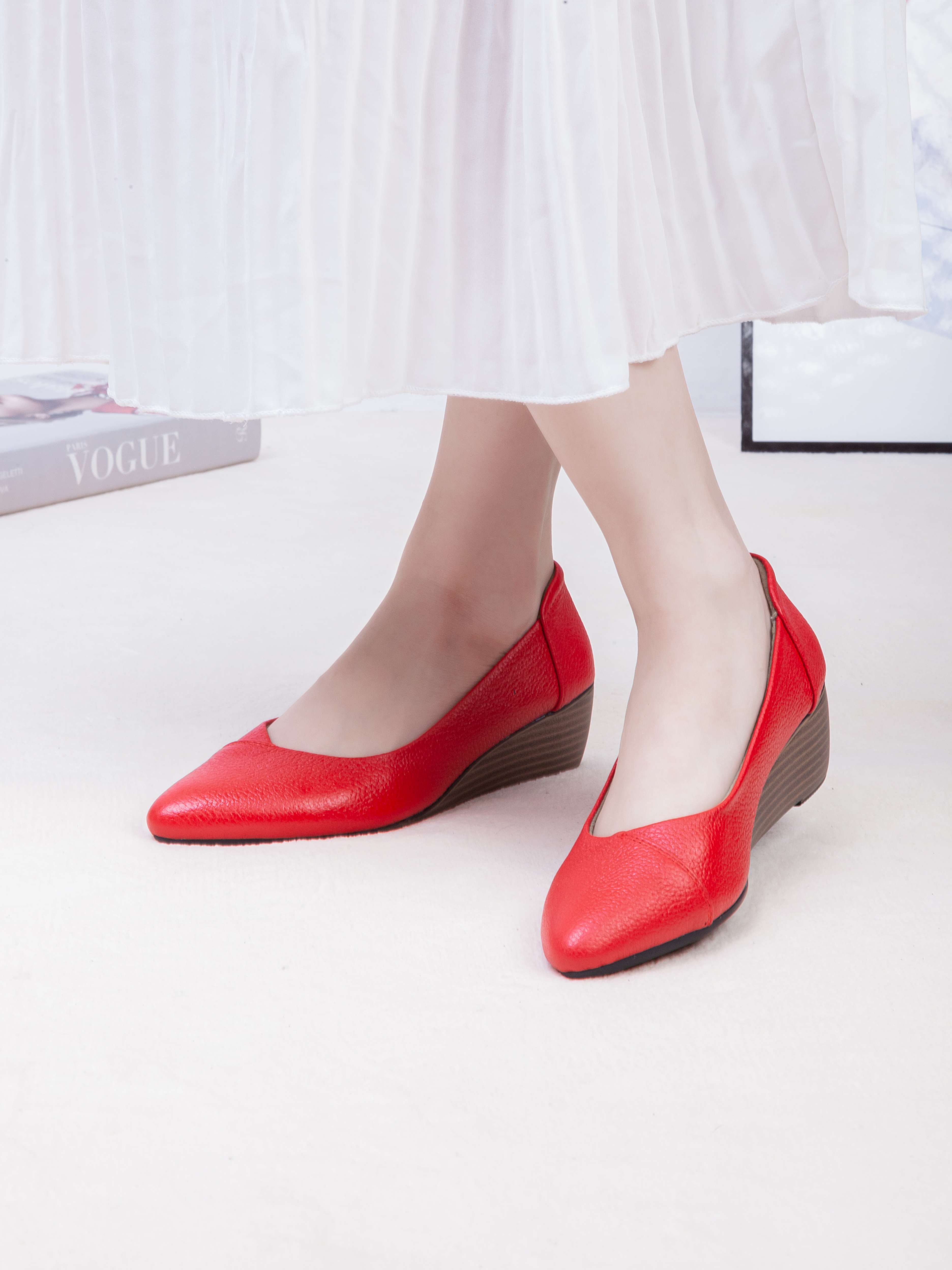 Giày Búp Bê Đế Xuồng Da Thật Mũi Nhọn Pixie X783