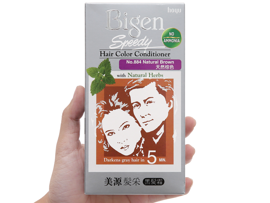 [HCM]Nhuộm Tóc Bigen Speedy Phủ Bạc  # 884 Natural Brown (Nâu nhạt)