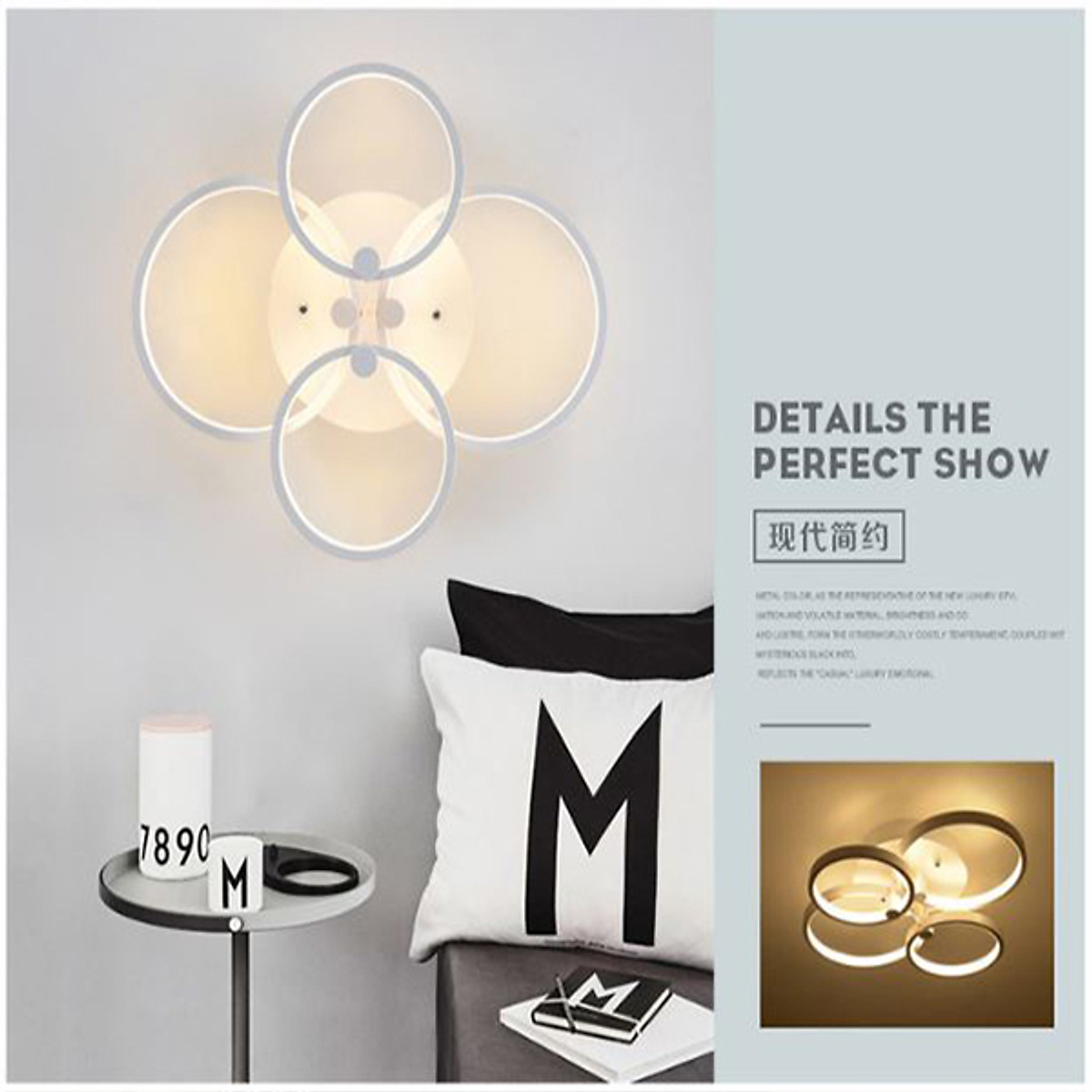 Đèn ốp trần LED 4 cánh tròn