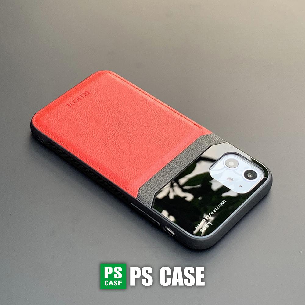 Ốp lưng da kính cao cấp dành cho iPhone 11 - Màu đỏ - PS Case Phân Phối