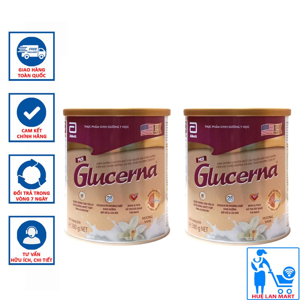 Combo 2 hộp sữa bột abbott glucerna hương vani - 380g