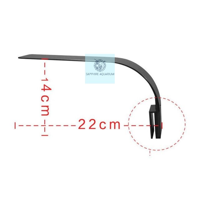 Đèn led kẹp X5 cho bể cá - màu đen
