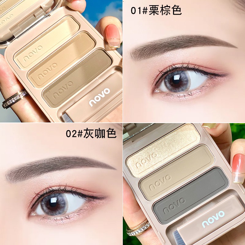 Bột tán chân mày 3 màu Novo