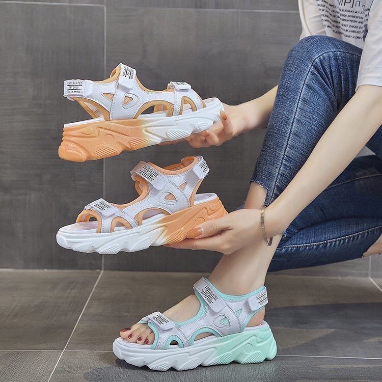 sandal dép nữ quai dù đế cao su non (3 màu)
