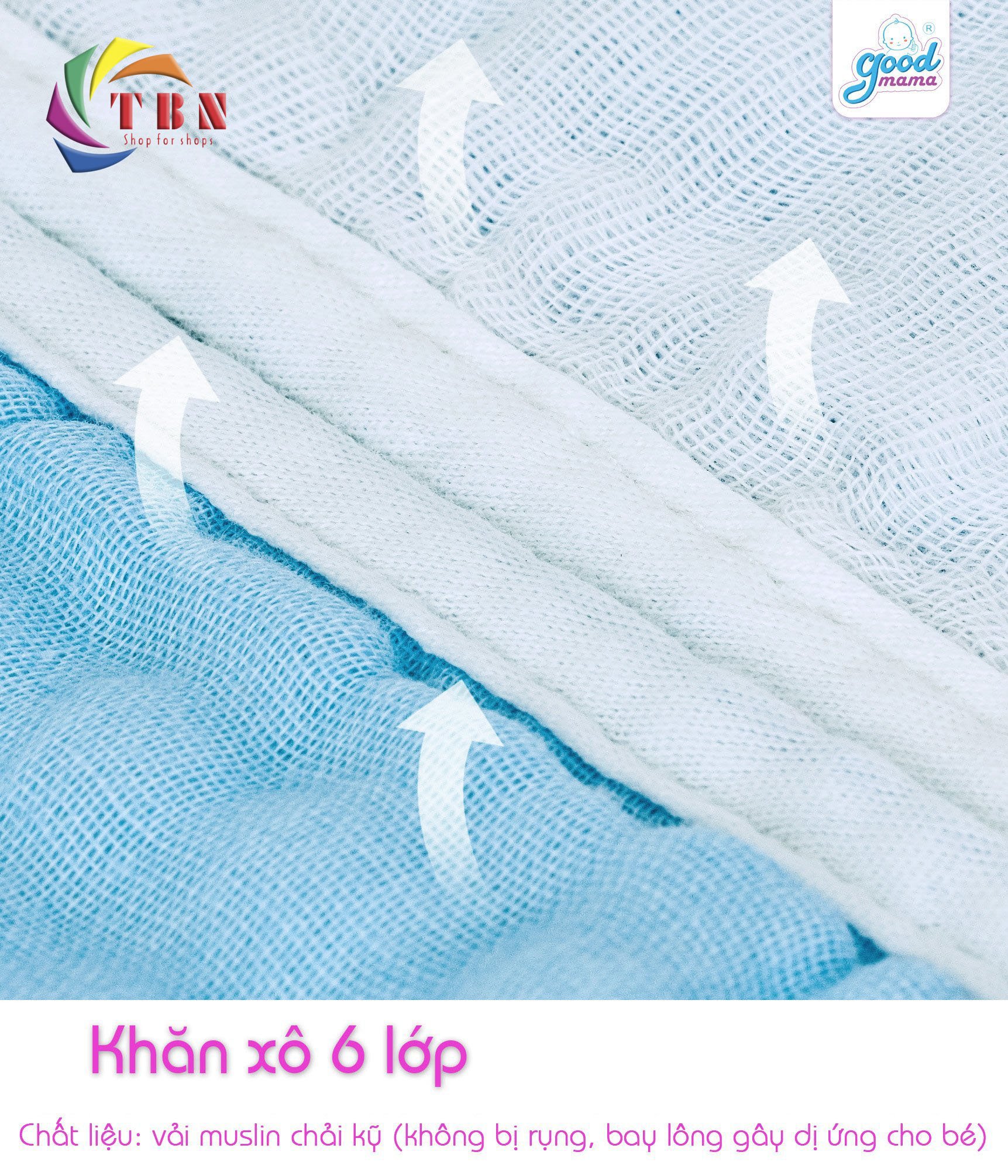 5 Khăn Sữa Goodmama 6 Lớp Muslin