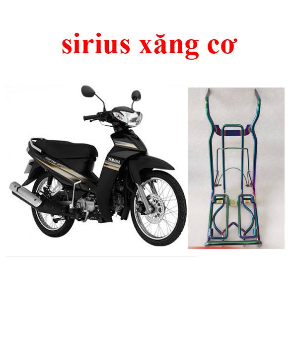 Baga giữa INOX xi titan 7 màu dành cho sirius xăng cơ