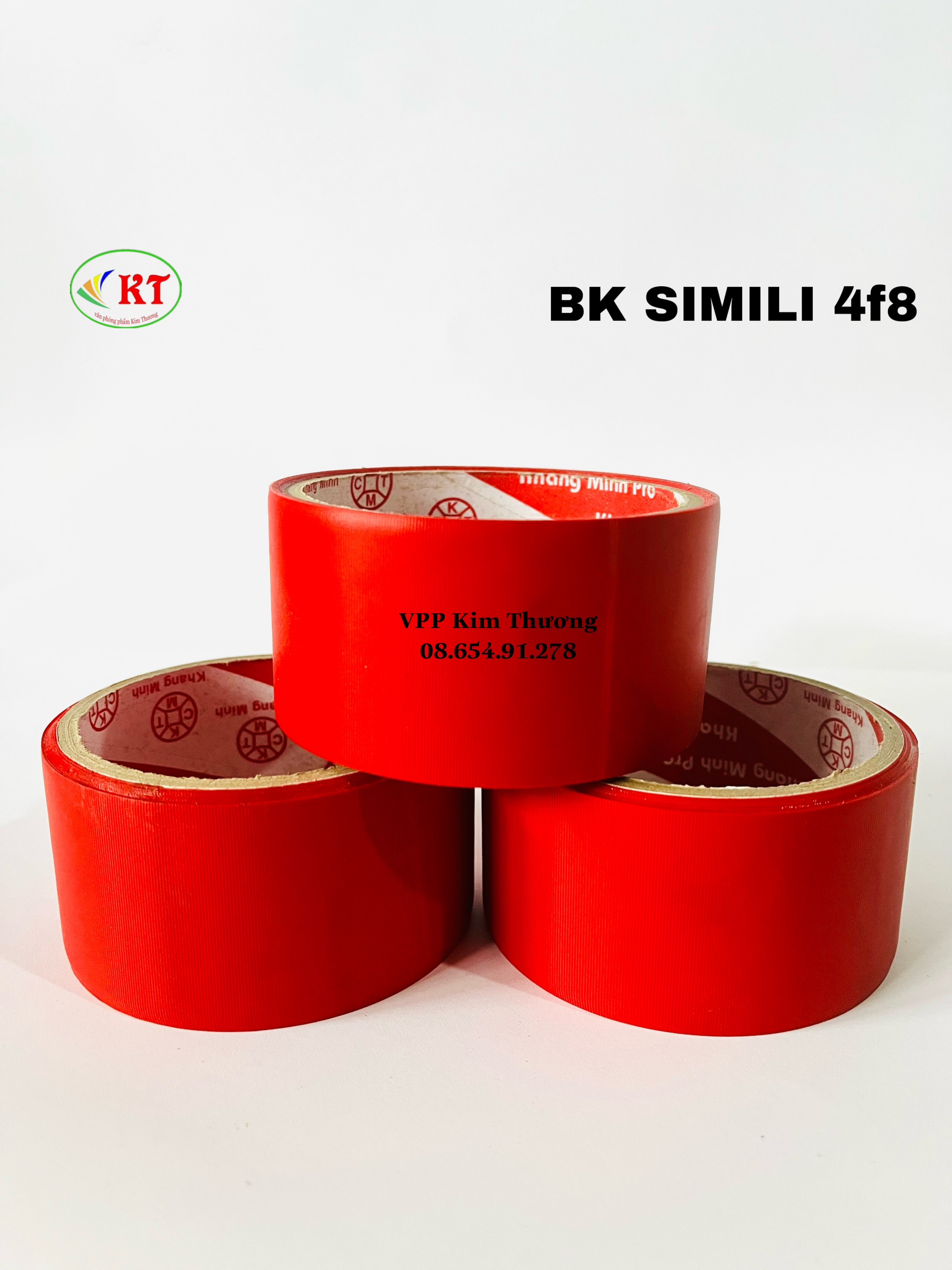 Băng keo simili dán gáy 4F8 (Xanh dương, xanh lá, đỏ, vàng)