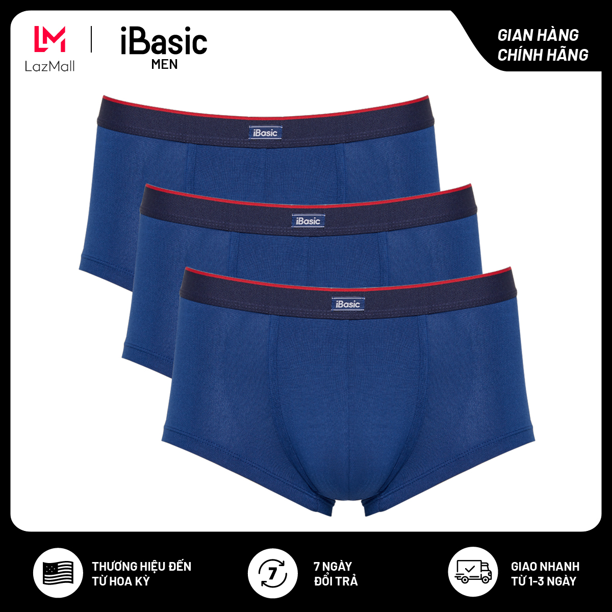 Combo 3 quần lót nam thun Trunk iBasic PANM091