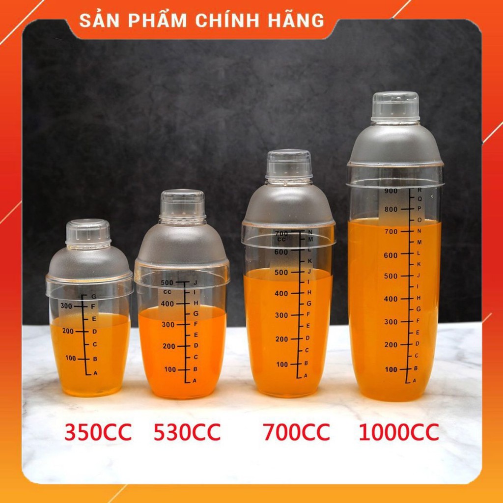 Bình lắc pha chế bình lắc nhựa 350ml 500ml 700ml 1000ml