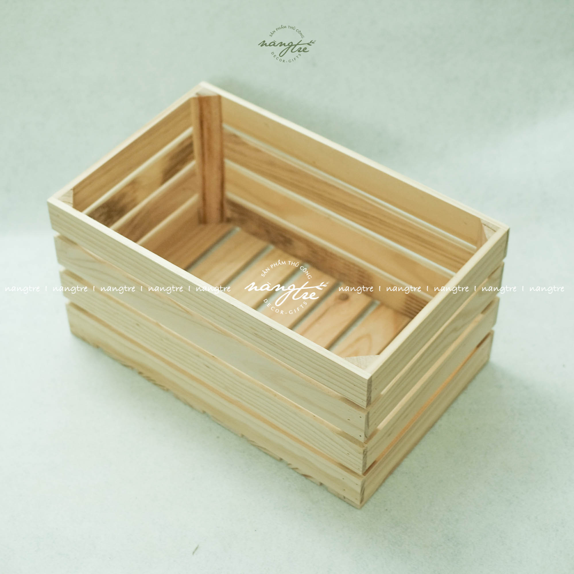 Thùng gỗ pallet chữ nhật, kệ gỗ pallet