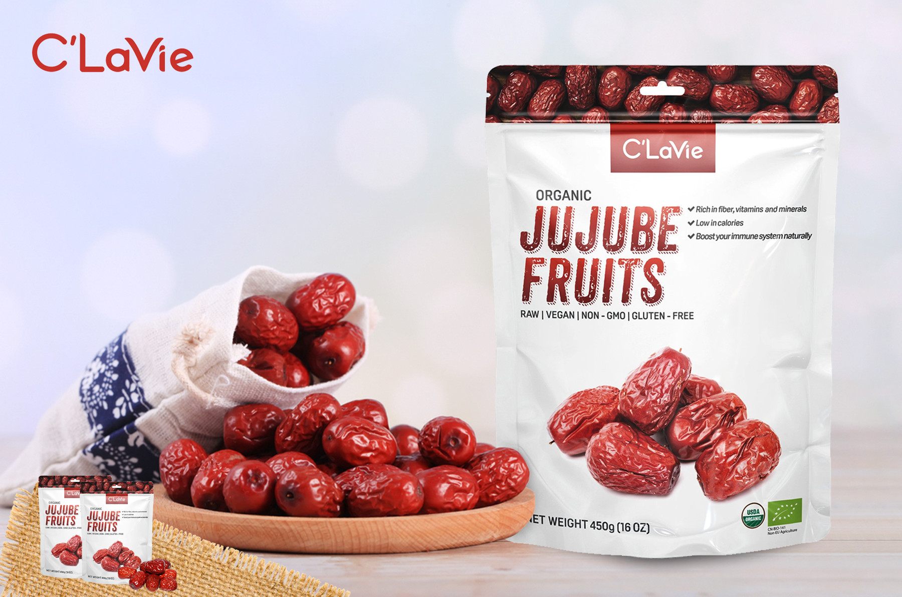 Táo đỏ hữu cơ C'Lavie an toàn chất lượng - 450gr