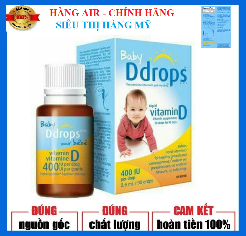 Baby Ddrop Vitamin D3 400IU Mỹ - Cung cấp nguồn vitamin cần thiết cho trẻ