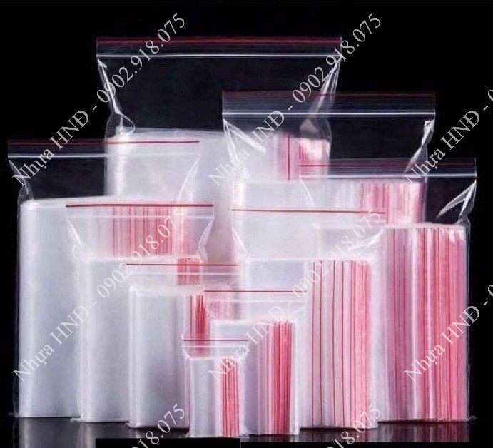 Túi zip chỉ đỏ (zip PE, zip lock, zip viền đỏ) loại dày –  tuiniemphong5giay
