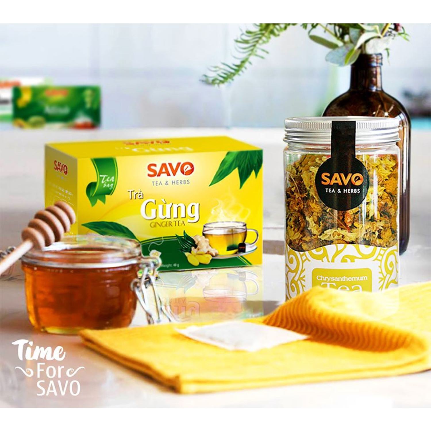 Trà gừng SAVO - trà gừng túi lọc (20 gói x 2g)