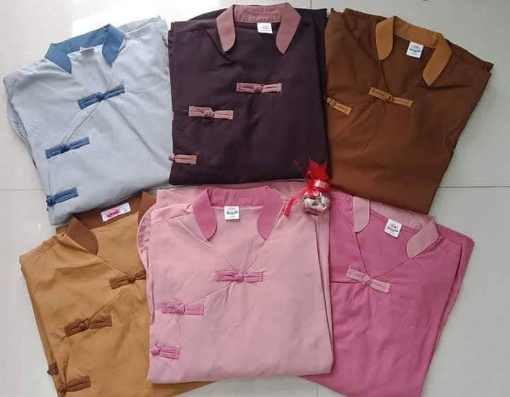 [Freeship] Đồ lam đi chùa nữ mẫu 5 nút