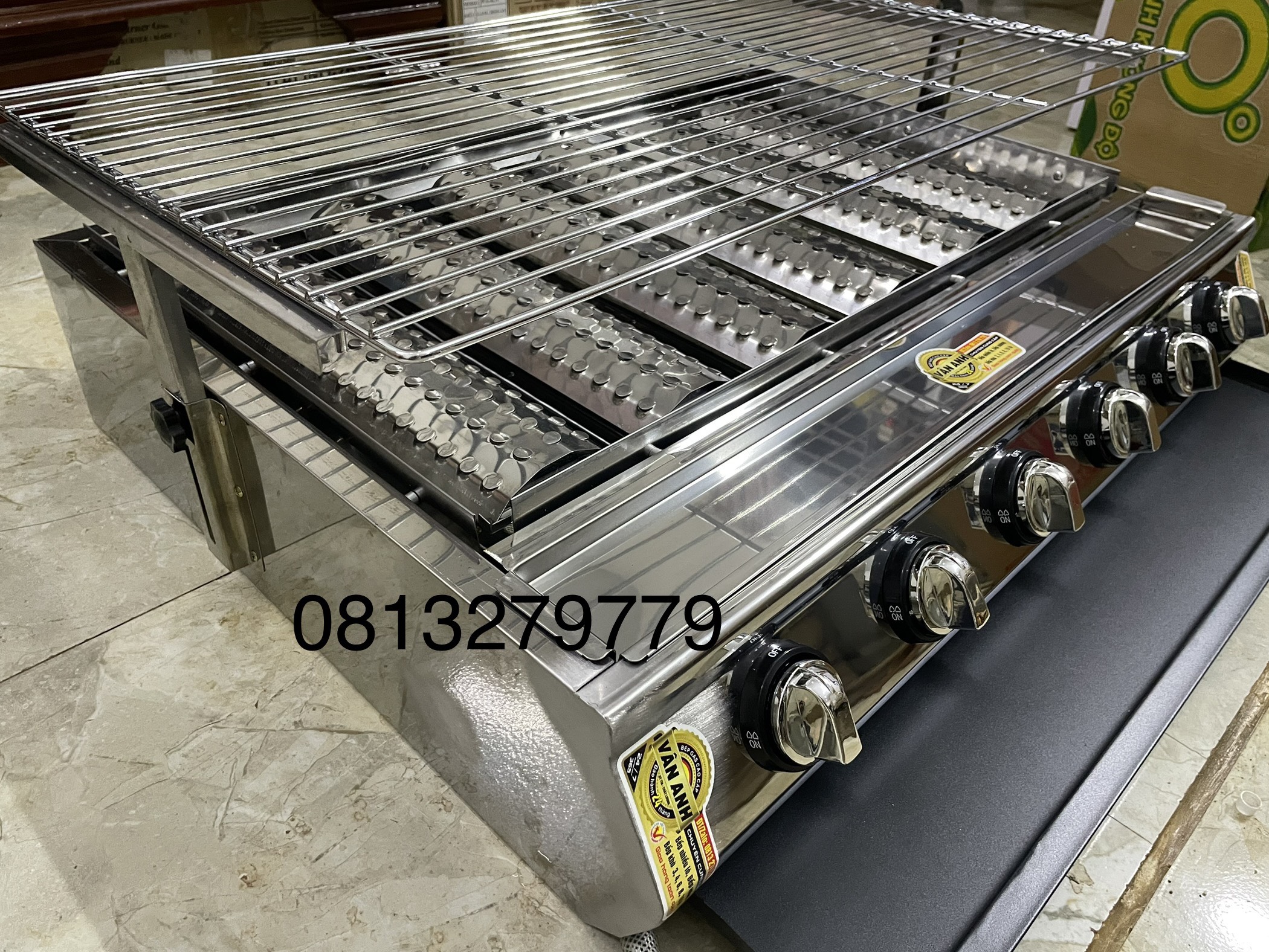 BẾP NƯỚNG GAS 6 LÒ INOX