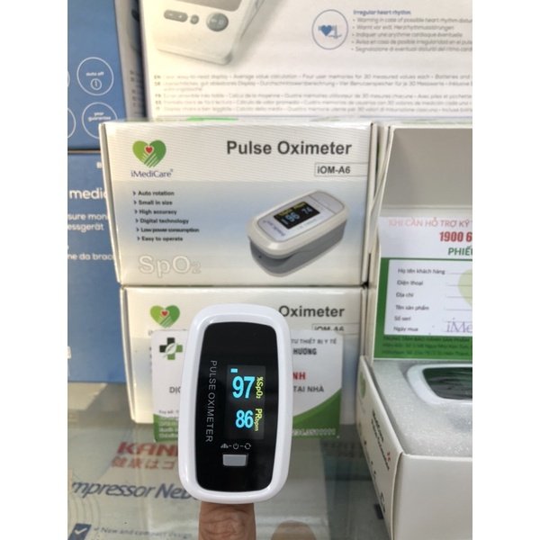 Máy đo nồng độ 0xy trong máu Sp02 và nhịp tim iMedicare iOM-A6 thegioiykhoa