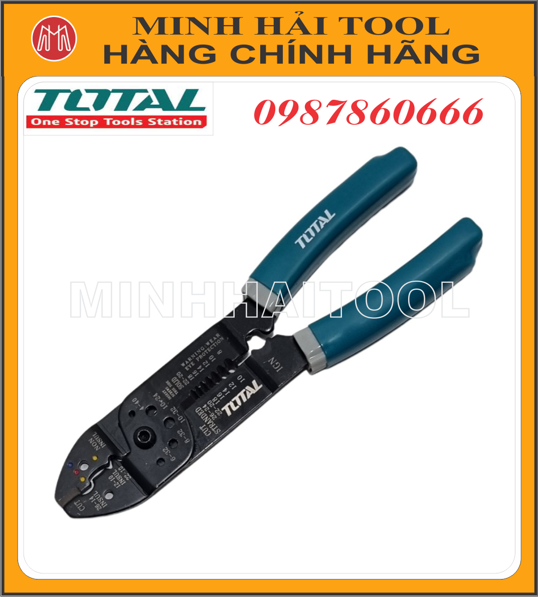 Kìm đa năng bấm cos, cắt, tuốt dây điện 8.5 inch total tht15851