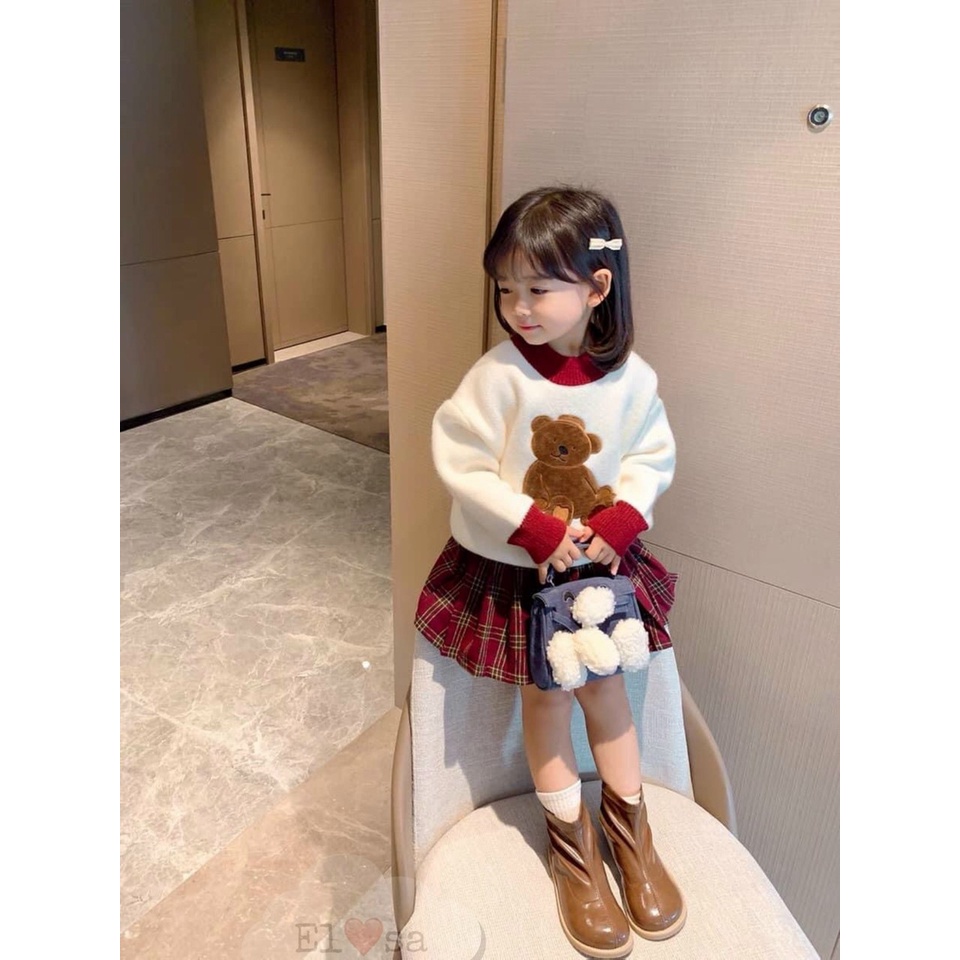Váy bé gái _ Sét váy dạ gấu 🐻🐻 - VBG-dạ-gấu 2021