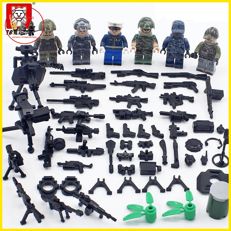 combo 6 lính quân đội nhân vật đồ chơi non lego p2