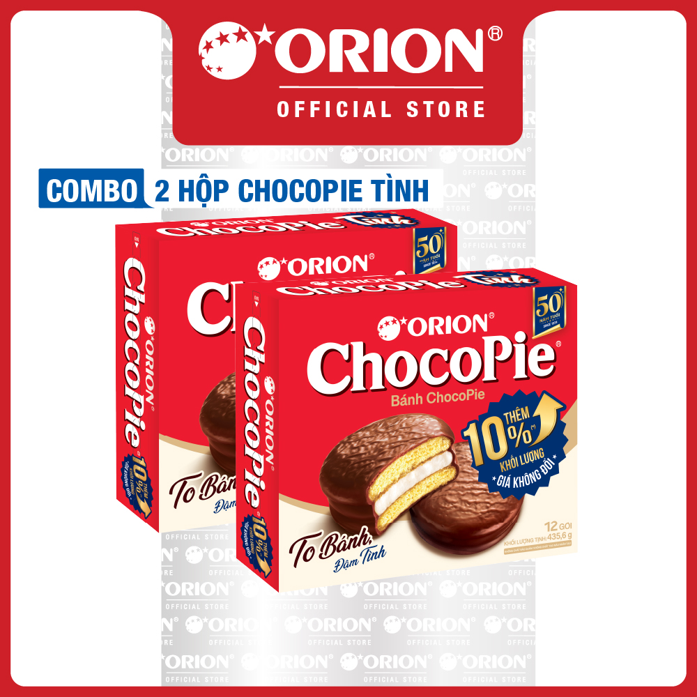 Combo 2 Hộp Bánh Orion Chocopie TÌNH (435,6g/hộp)
