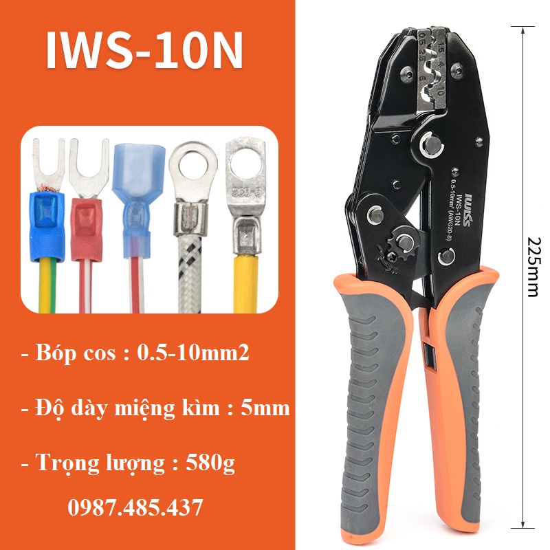 Kìm bấm cos loại siêu xịn iwiss - kiềm bấm bóp cos các loại, kềm tuốt dây iwiss