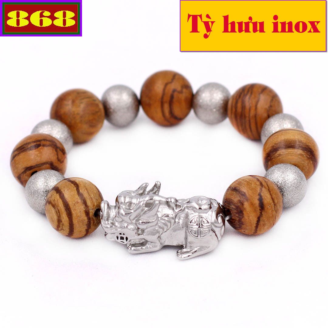 Vòng chuỗi đeo tay gỗ huỳnh đàn 15 ly tỳ hưu trắng vctghdsbttht15 - chuỗi tay size lớn
