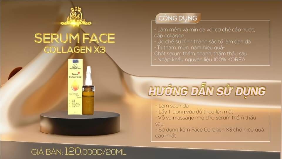 Combo kem face và serum collagen x3