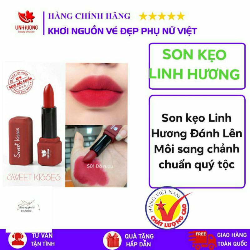 Son kẹo Linh Hương màu chuẩn  lì