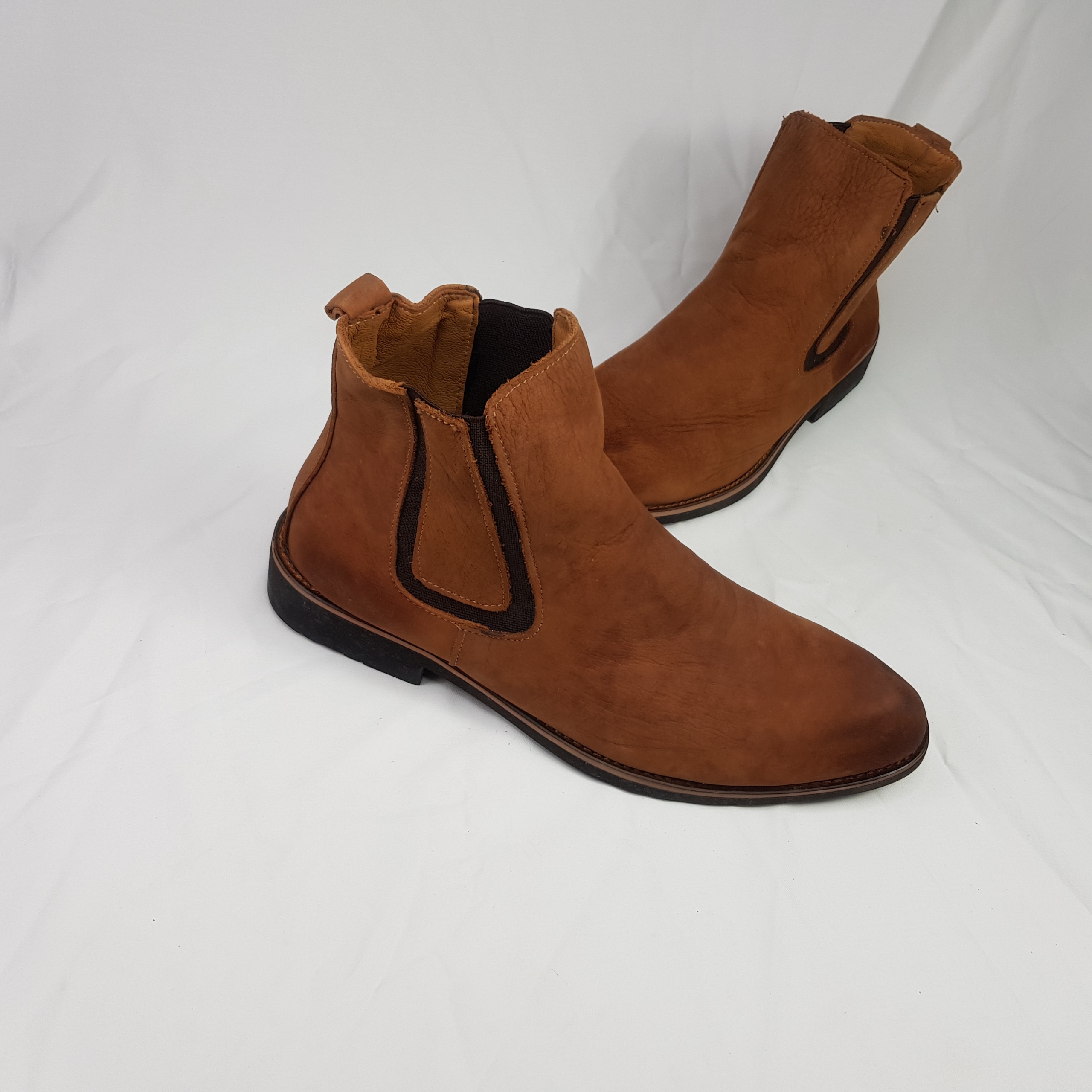 Giày chealsee boot da bò cao cấp CS-01 da lộn vàng bò