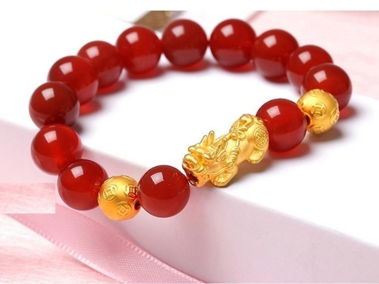 Vòng tay đã mã não đỏ mix charm tỳ hưu