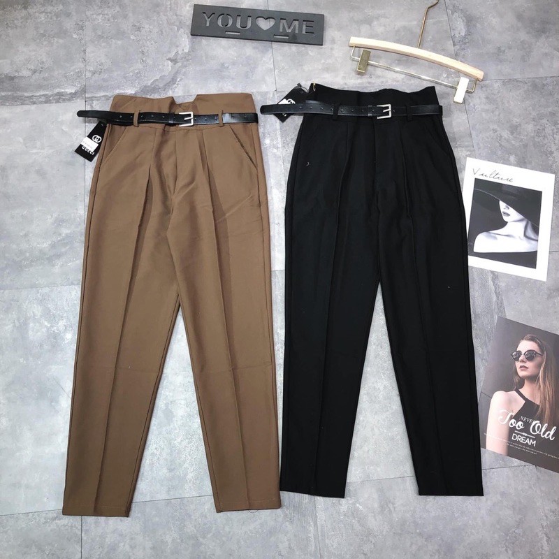 Quần baggy công sở cạp V