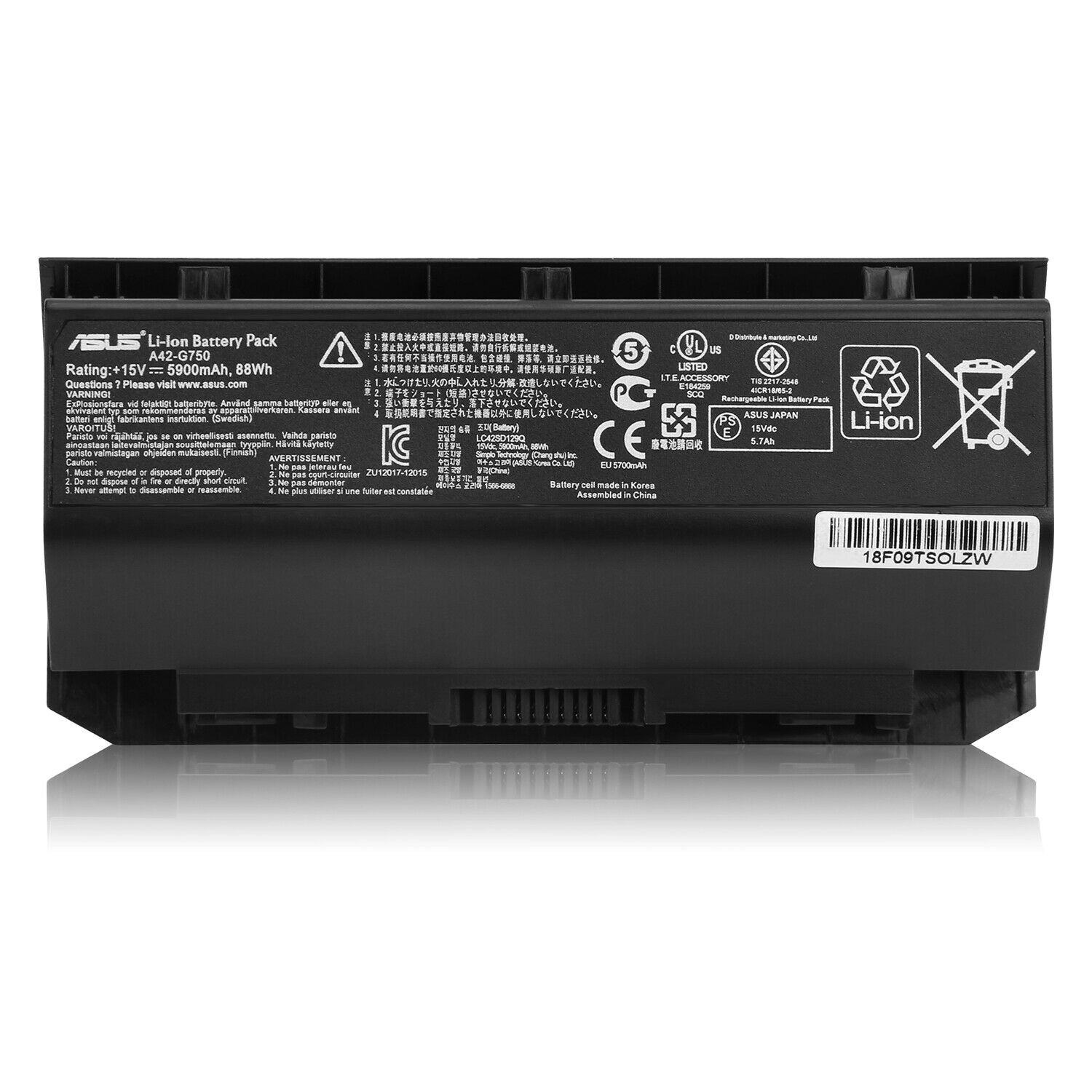 👉Pin (zin) laptop Asus G750 G750J G750JM G750JW G750JX ASUS A42-G750 ASUS ROG BẢO HÀNH 6 THÁNG ĐỔI MỚI