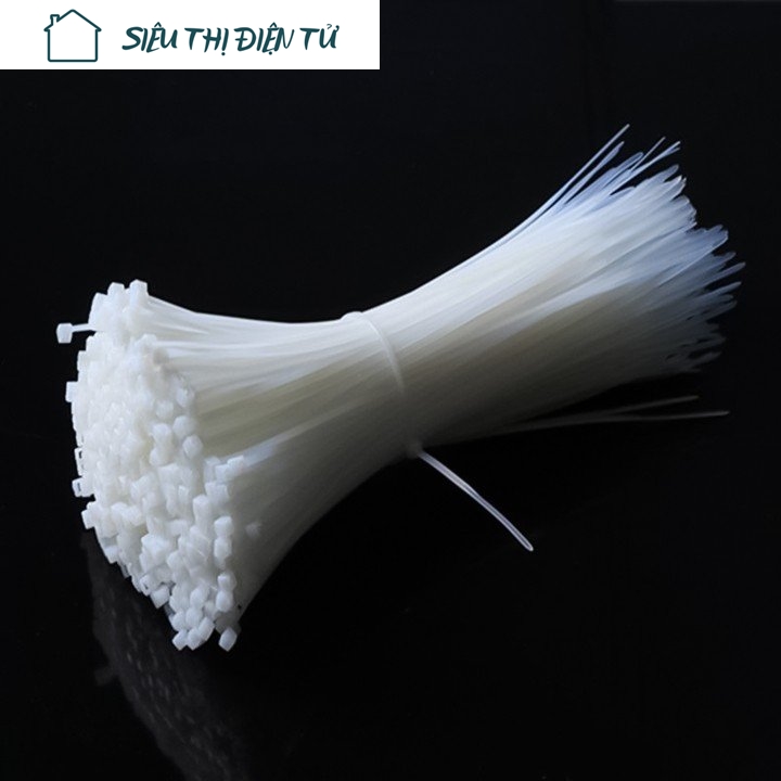 Combo 50 thread drawstring cord thít lat plastic white color length 10cm plastic material polymerized
