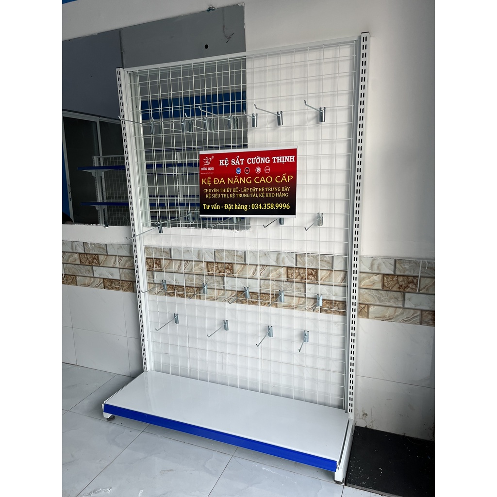Kệ Lưới, Móc treo đồ ( Cao 1m8 X Dài 1m2) Tặng mèm 15 Móc 15cm