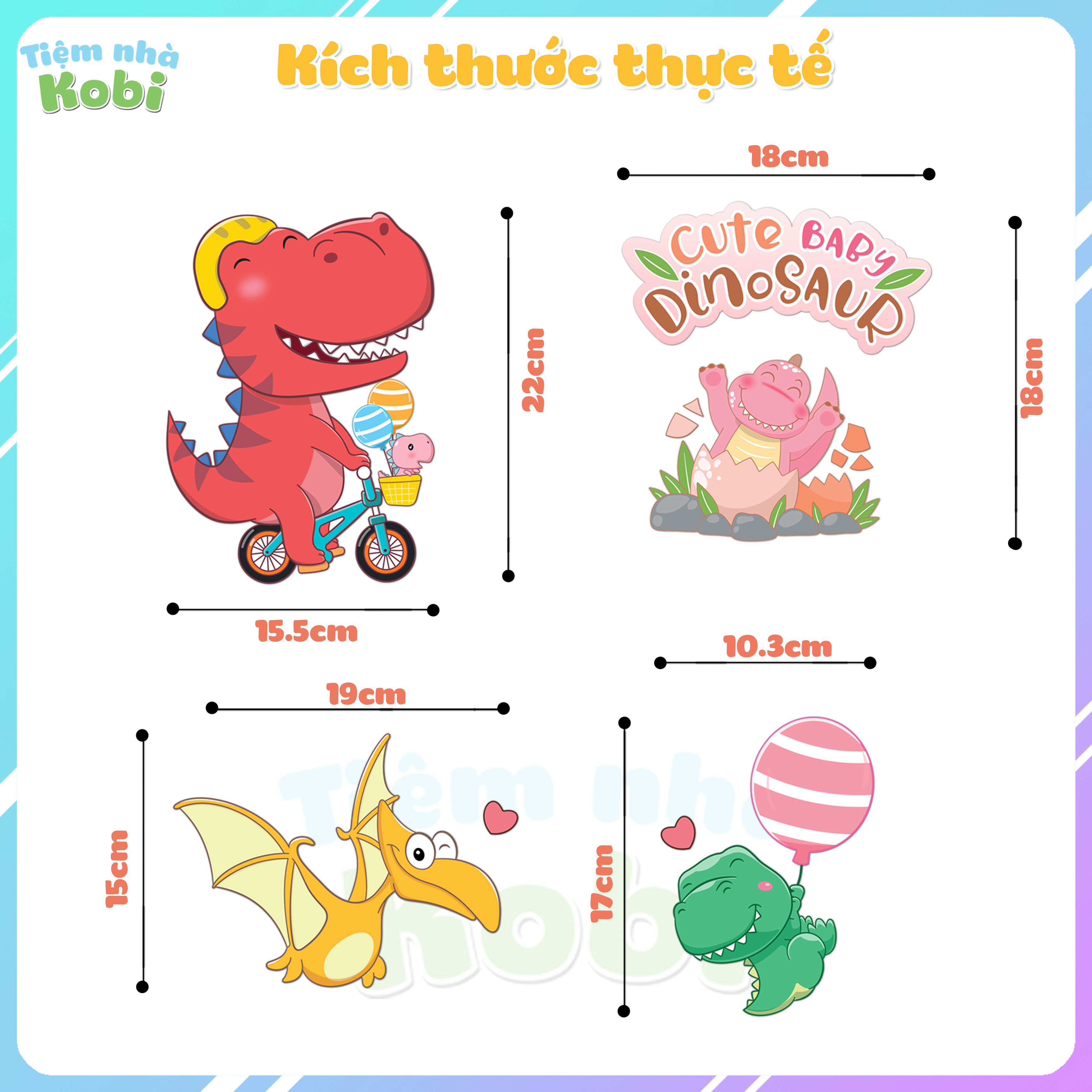 Decal Dán Tường Cho Bé - Tranh Dán Tường Khủng Long Dino