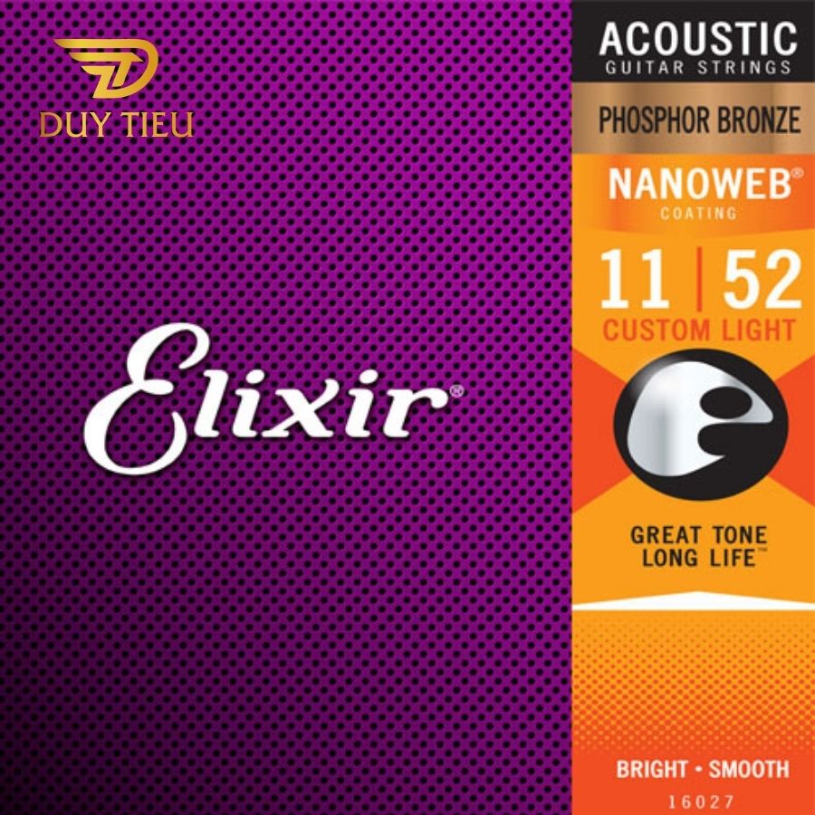 Elixir Strings Acoustic Phosphor Bronze with NANOWEB Coating 16027-  DuytieuGuitar DT006