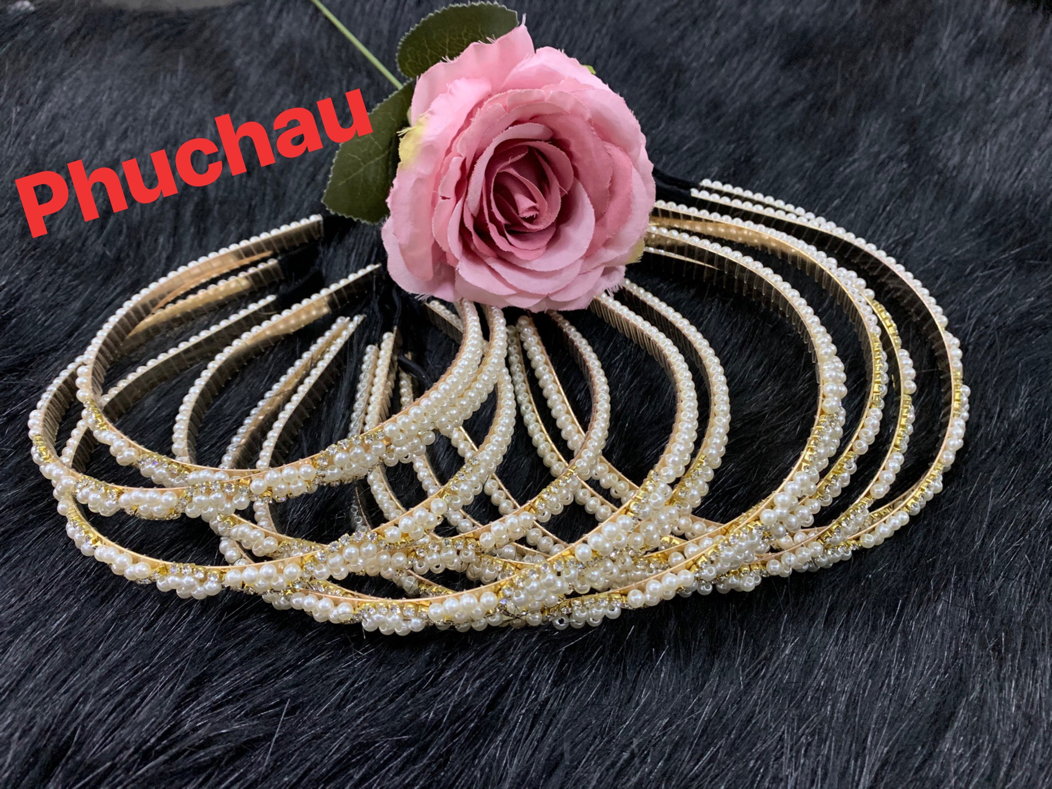 Băng Đô Cài Tóc Nữ Thời Trang Đính Hạt Trai Siêu Đẹp