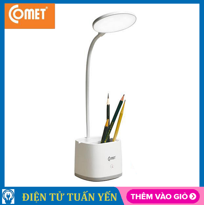 Đèn sạc để bàn Comet CT178 công suất 3W, có ngăn đựng dụng cụ bút viết - Hàng chính hãng