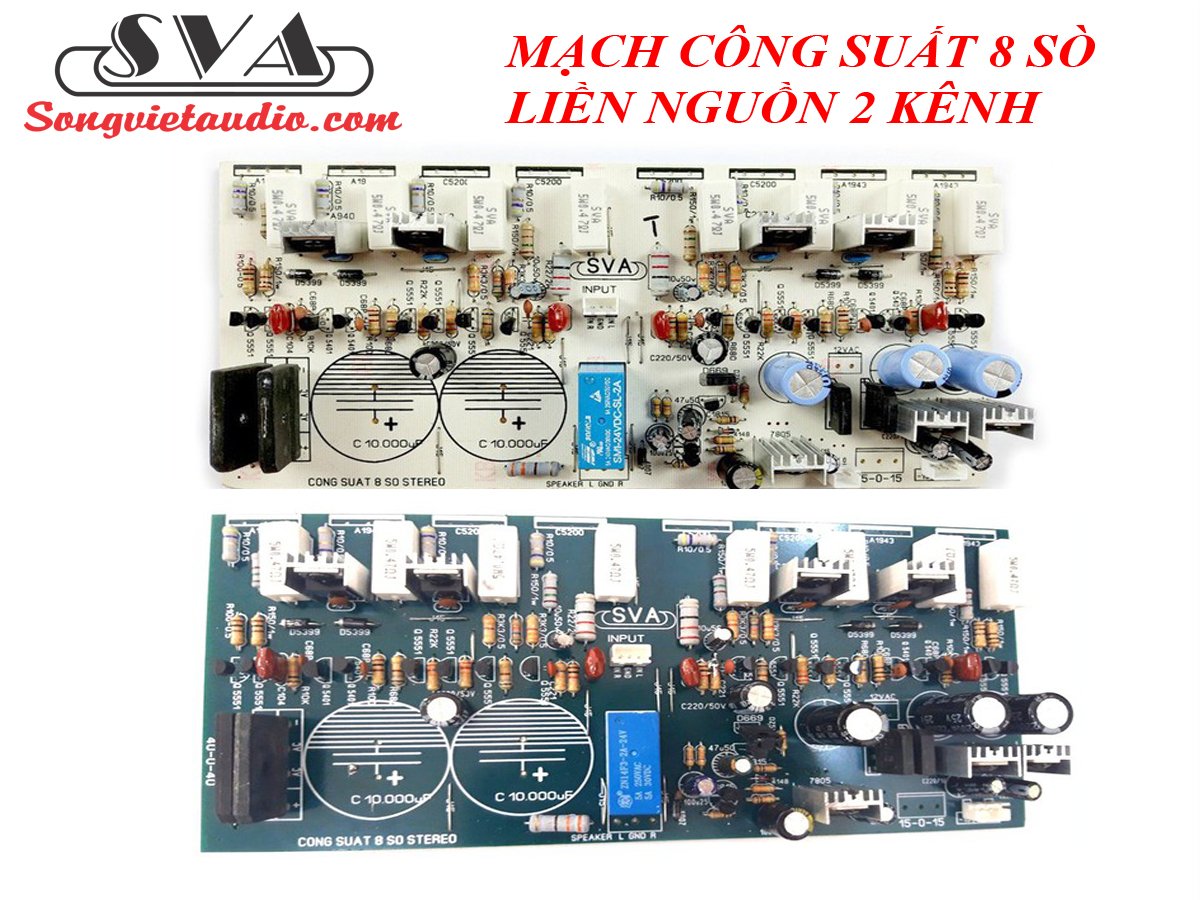 MẠCH CÔNG SUẤT 8 SÒ LIỀN NGUỒN STEREO (2 KÊNH) - 1 MẠCH..
