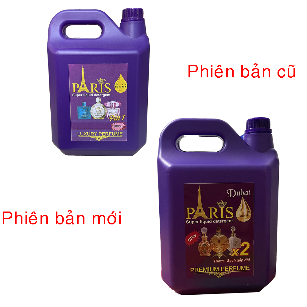 Combo 2 chai nước giặt quần áo Thái Lan Paris 5 lít (Tím + Đen)