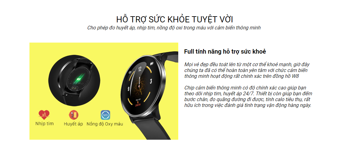 Đồng hồ thông minh W8