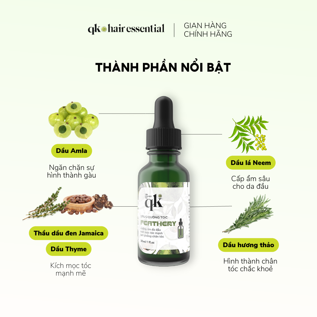 DẦU Ủ DƯỠNG TÓC FEATHERY HANDMADE QK