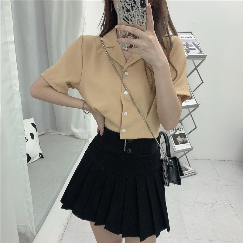Áo croptop cổ vest - AN008