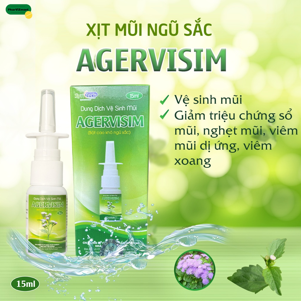 DUNG DỊCH VỆ SINH MŨI AGERVISIM (15ml)