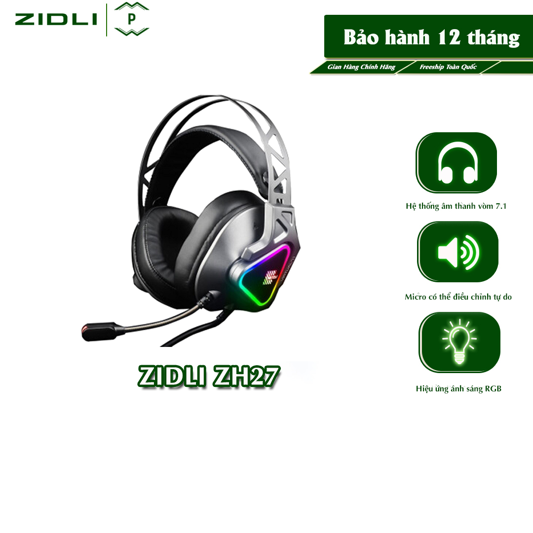 Tai Nghe Gaming ZIDLI ZH27 ( Real RGB - Sound 7.1 ) -  Patech Electronics