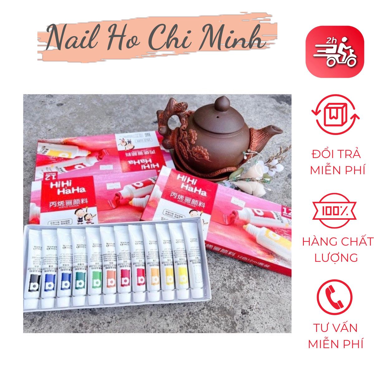 [GIÁ TỐT] Set 12 màu bột vẽ 3D cọ bản MAGI-WAP