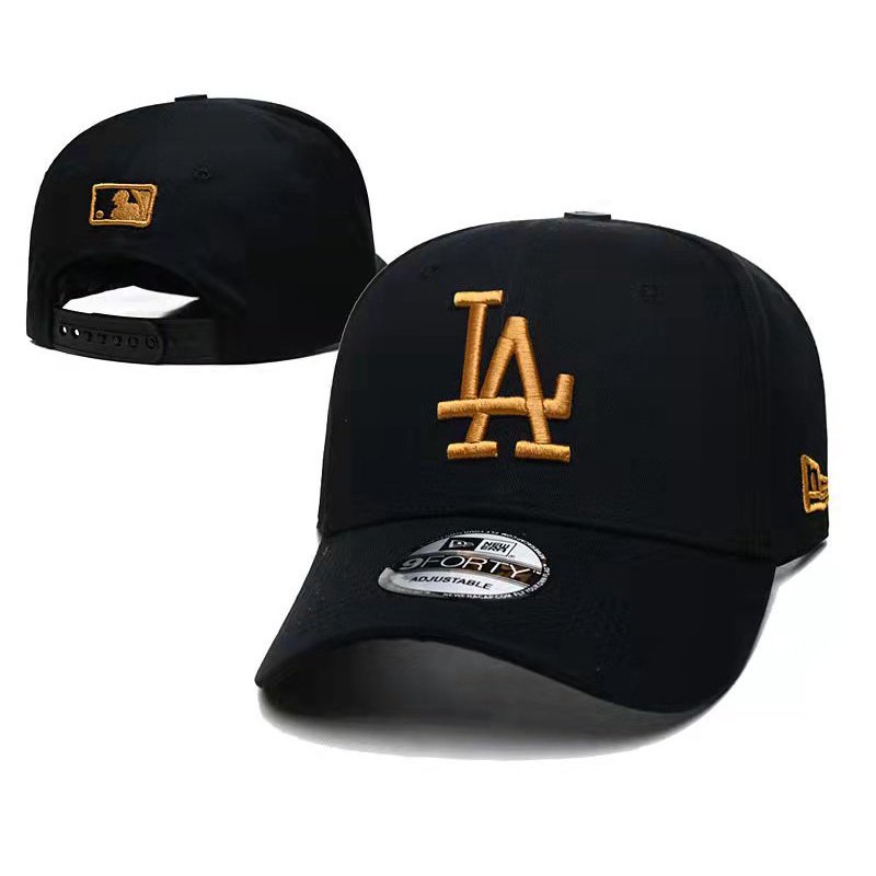 Los Angeles LA on White Black Flat Brim Ball Cap Hip Hop Style Hat